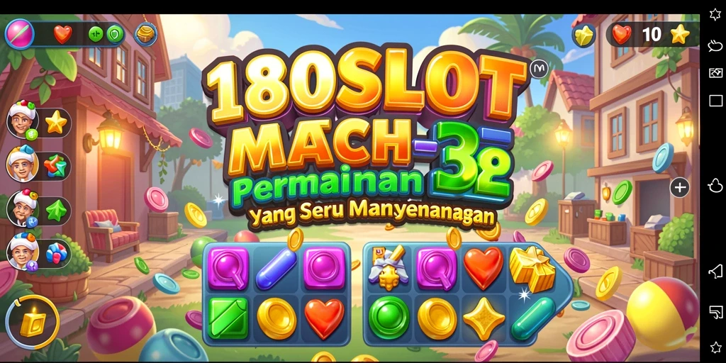 Tampilan menarik dari gameplay Match-3 di 180SLOT.