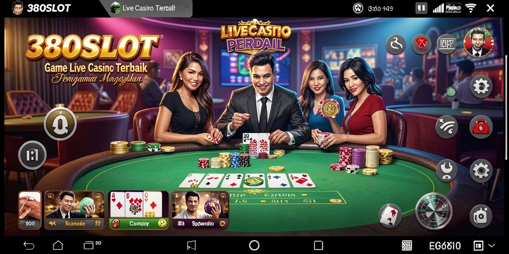 Tampilan menarik gameplay Live Casino di 380SLOT yang mengesankan.