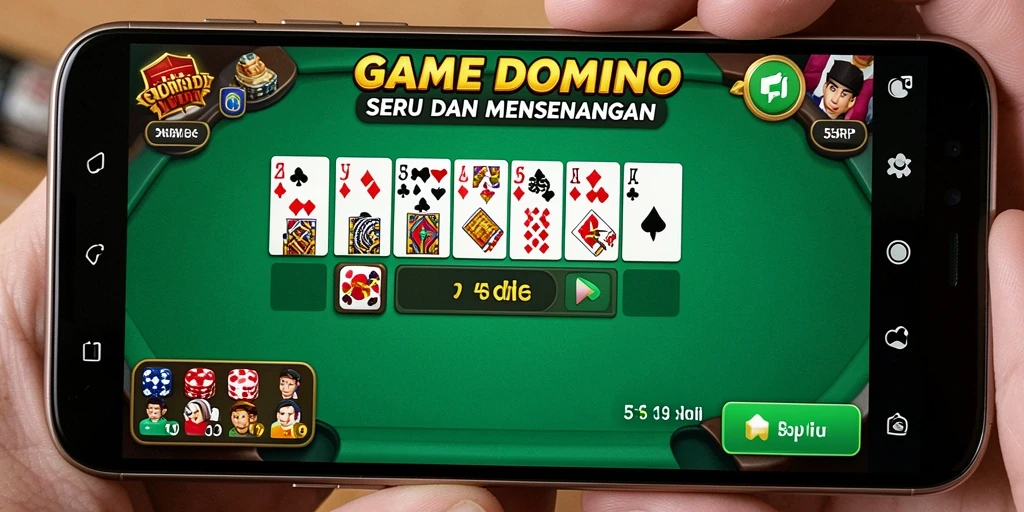 Tampilan gameplay seru dari 55RP saat bermain Domino.