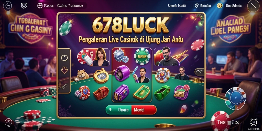 Screenshot 678LUCK menampilkan dealer langsung dalam suasana permainan Live Casino yang mendebarkan.