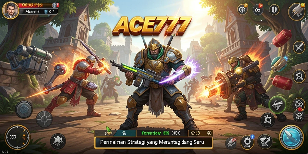 Tangkapan layar utama ACE777 menunjukkan aksi permainan strategi yang mendebarkan.