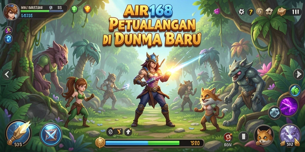 Screenshot menunjukkan karakter utama berpetualang di dunia yang indah.