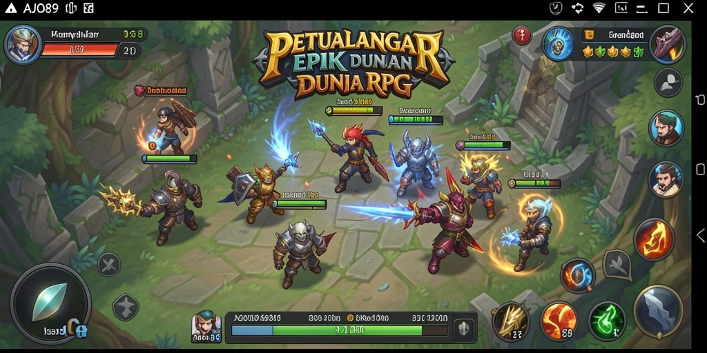 Screenshot utama AJO89 menunjukkan aksi seru dalam gameplay RPG.