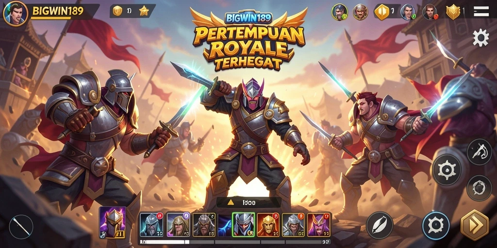 Screenshot BIGWIN189 menunjukkan duel sengit di medan perang Battle Royale.