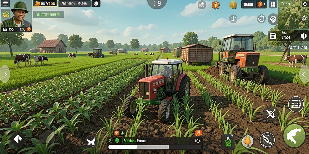Tampilan menarik dari gameplay pertanian BTV168 yang menyenangkan.