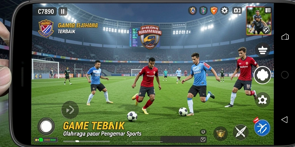Tampilan gameplay C7890 yang menegangkan di lapangan olahraga.