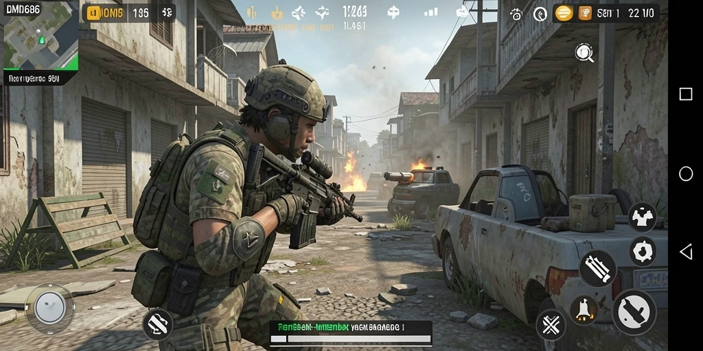 Tampilan gameplay DMD686 yang seru dan penuh aksi di medan perang.