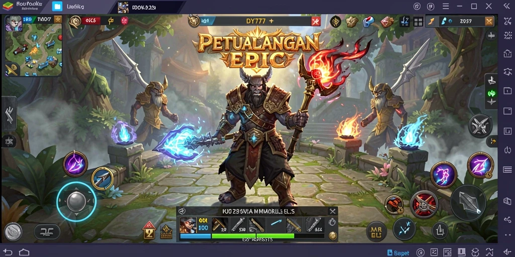 Tampilan gameplay menarik dalam DY777, menunjukkan aksi petualangan MMORPG.