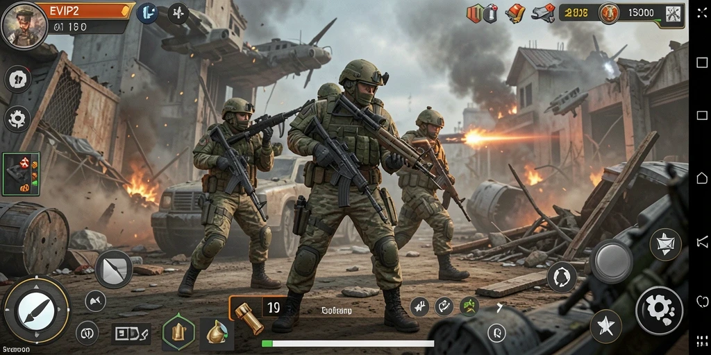 Tampilan gameplay menarik dengan strategi dan pertarungan.