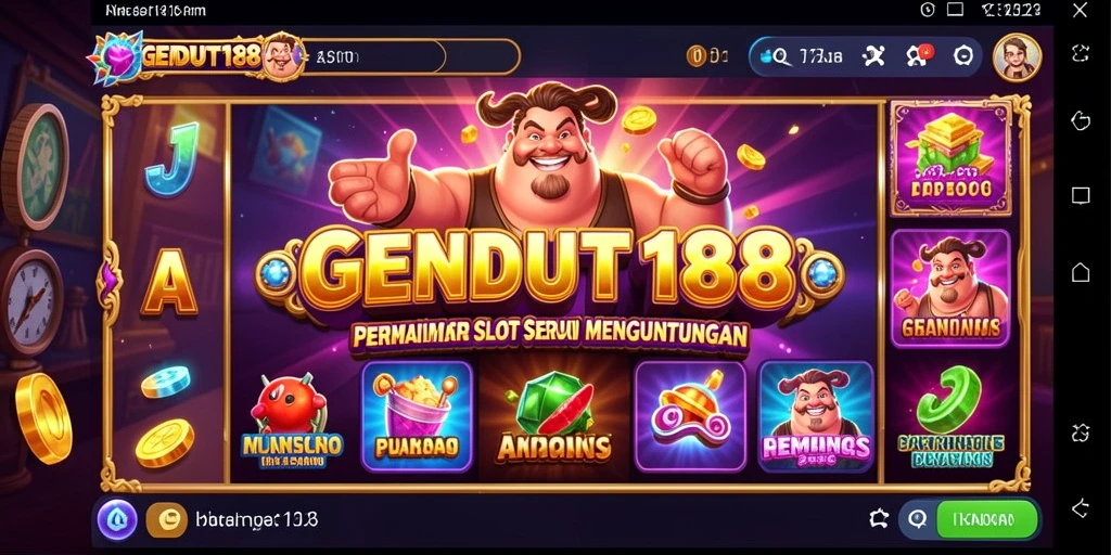 Tampilan gameplay Slot GENDUT188 yang menarik dan penuh warna.
