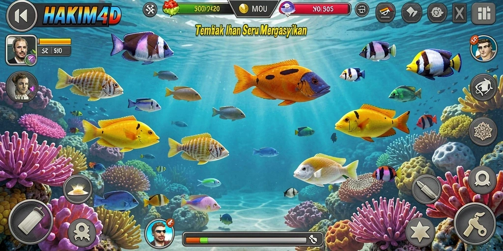 Screenshot gameplay Tembak Ikan di HAKIM4D yang penuh aksi.
