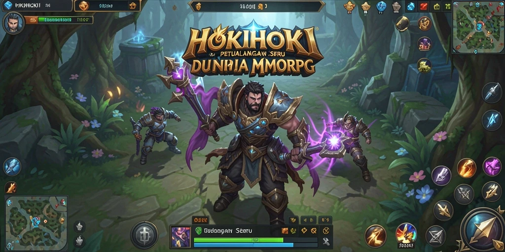 Tangkapan layar utama HOKIHOKI menampilkan gameplay MMORPG yang menarik.