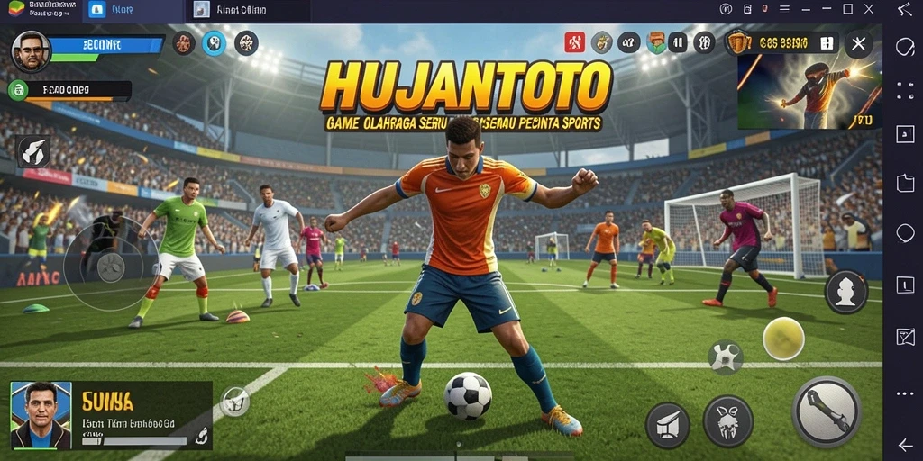 Screenshot dari gameplay HUJANTOTO menampilkan aksi seru dalam olahraga.