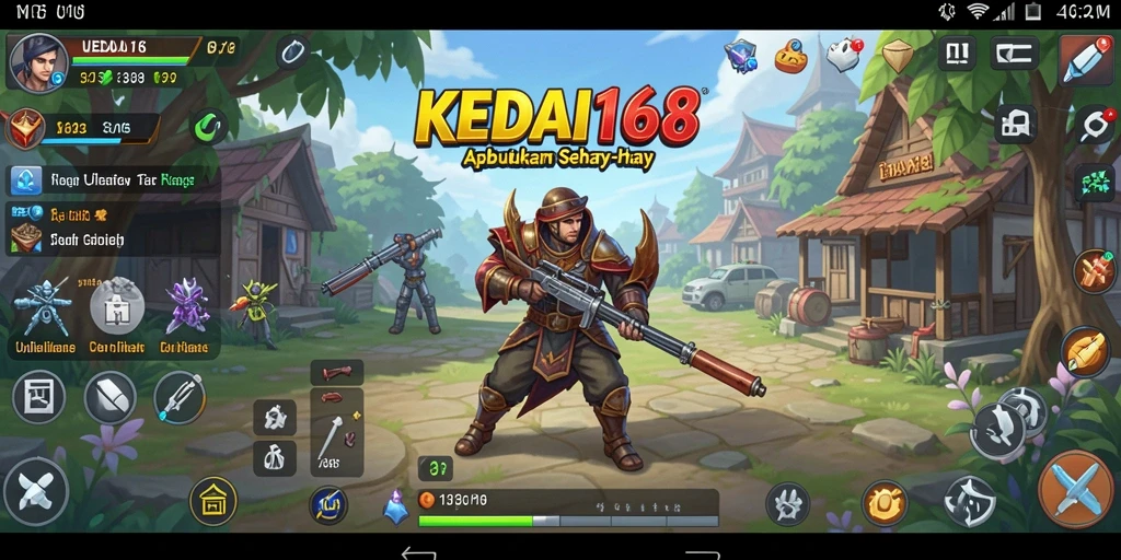 Tampilan antarmuka aplikasi KEDAI168 yang sederhana dan fungsional.