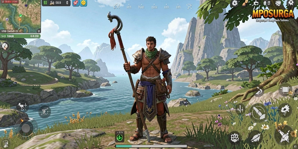 Tampilan gameplay MPOSURGA yang memukau dalam dunia terbuka.