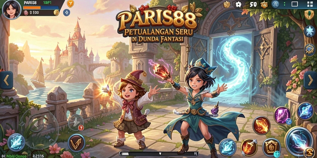 Screenshot utama PARIS88 menampilkan aksi seru dalam petualangan.