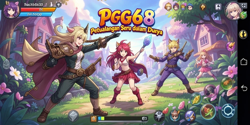 Screenshot gameplay PGG68 dengan karakter Anime yang menarik.