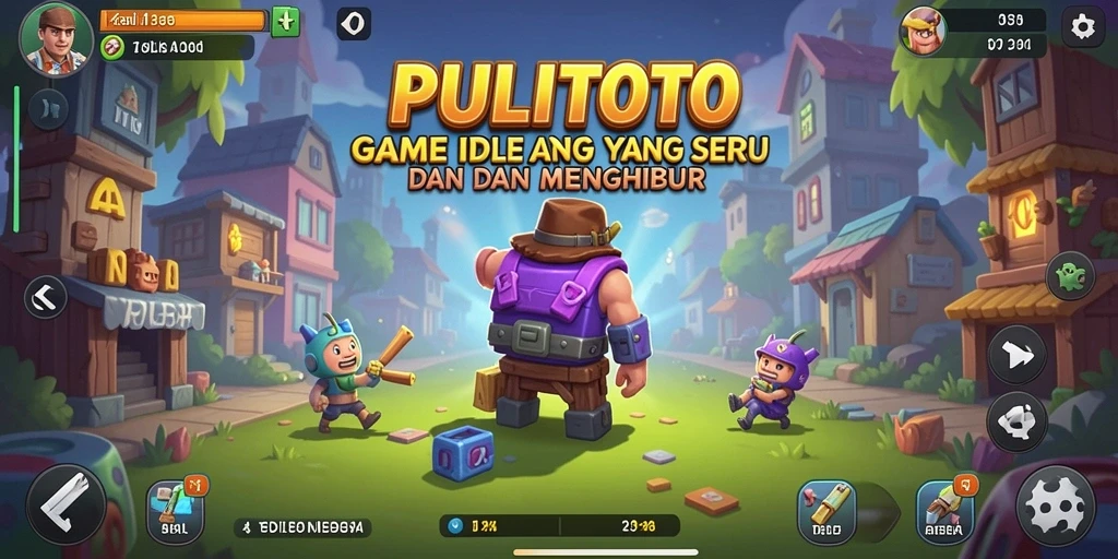 Tampilan gameplay PULITOTO yang penuh warna dan karakter unik.