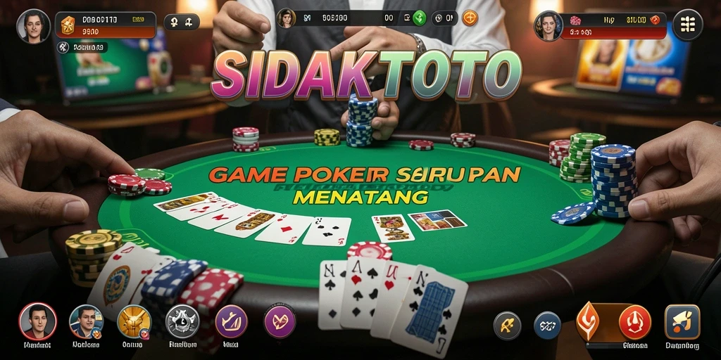 Tampilan seru gameplay Poker di SIDAKTOTO dengan pemain aktif.