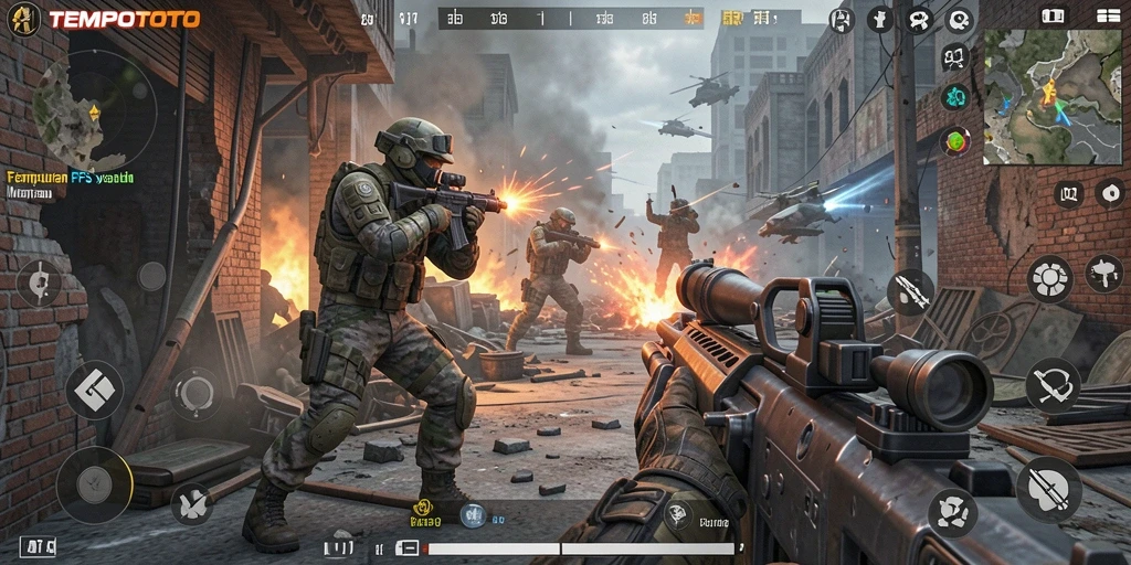 Screenshot memperlihatkan aksi seru gameplay TEMPOTOTO dengan grafis menakjubkan.