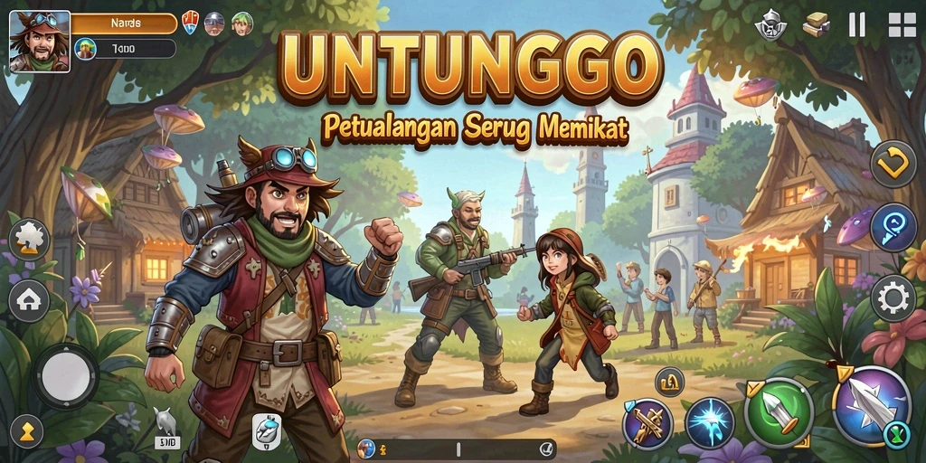 Tangkapan layar utama dari gameplay petualangan UNTUNGGO yang seru.